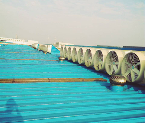 玻璃钢风机房顶安装实例