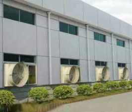 玻璃钢风机加水帘墙安装实例