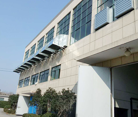 负压风机加弯头侧墙安装实例